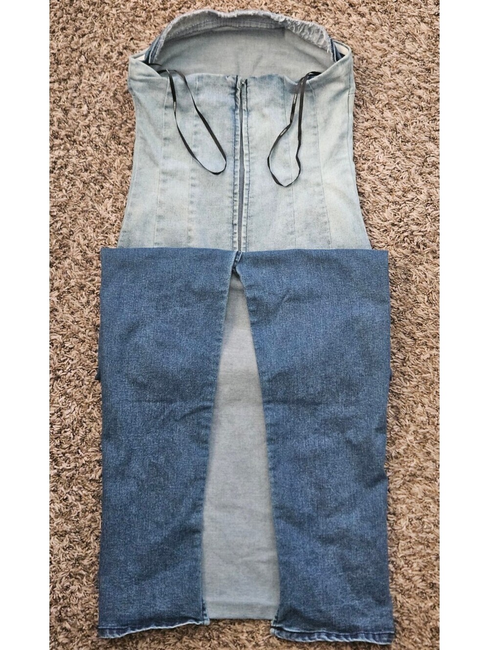 Strapless Forever 21 Ombre Denim Strapless Midi Dress Size M